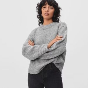 Everlane The Diamond-Stitch Cloud Crew Sweater - Light Charcoal - XS
